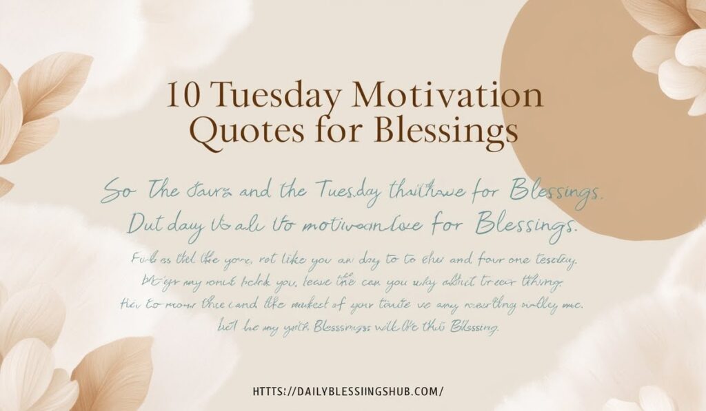 10 Tuesday Motivation Quotes for Blessings