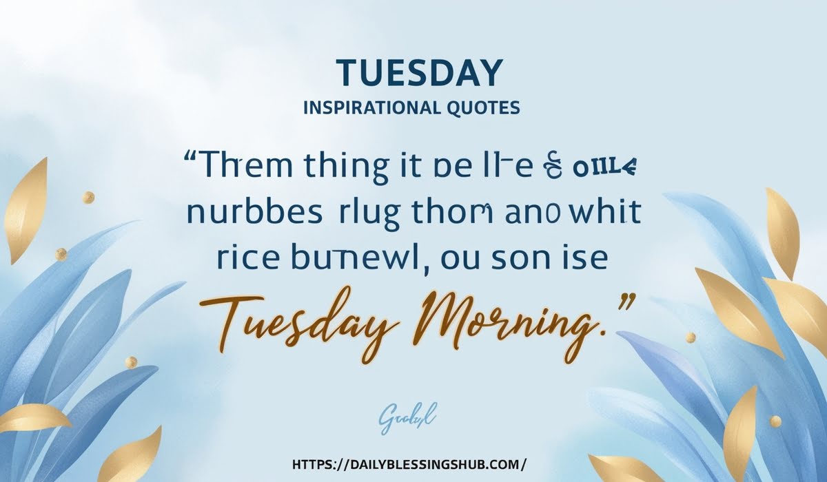 Tuesday Inspirational Quotes