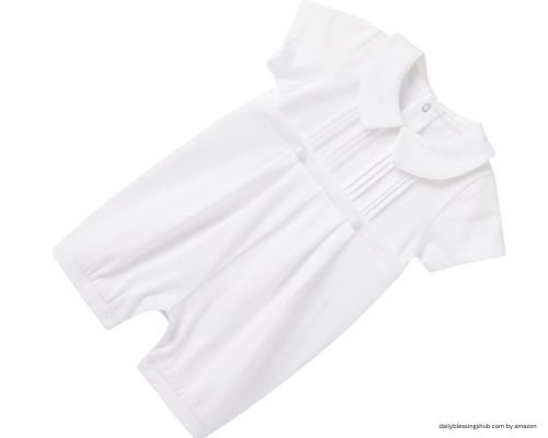 baby boy blessing outfit lds pureborn Unisex Baby Jumpsuit Infant Boys Girls Cotton Spring Fall Romper One-Piece Coverall Baptism Outfit White 0-24 Months