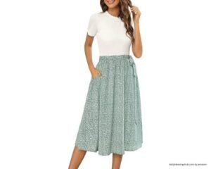 lds blessing dress Zattcas Women 2025 Summer Dress Short Sleeve Ribbed Teacher Church Modest Business Casual Work Outfits Midi Dress