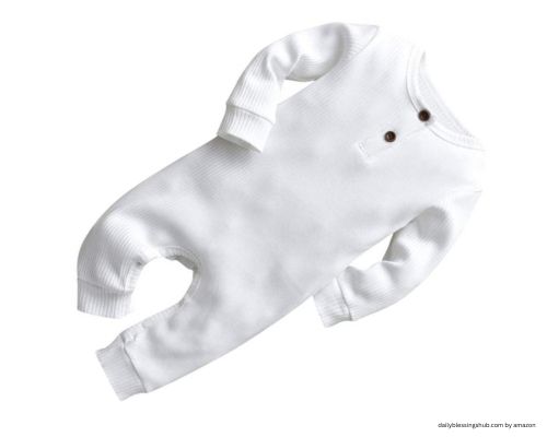 baby boy blessing outfit lds Eghunooy Baby Boy Girl Solid Color One Piece Romper Jumpsuit Outfits Clothes