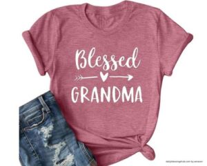 blessed shirt Blessed Grandma Shirt Funny Cute Graphic Tees Women Letter Print T-Shirt Casual Short Sleeve Tops