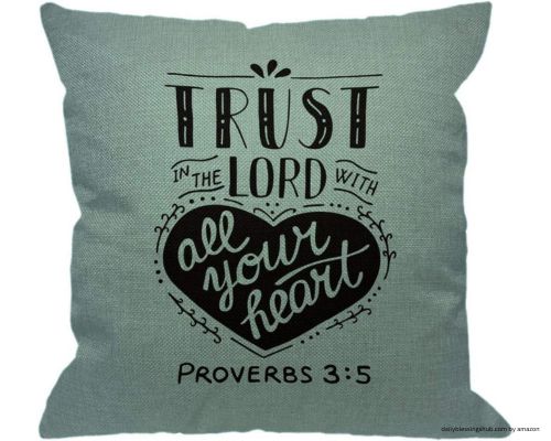 HGOD DESIGNS Christian Lettering Throw Pillow Cover,Biblical Trust in The Lord with Your Heart Jesus Testament Scripture Proverbs Decorative Pillow Cases Cushion Covers for Home Sofa Couch 18x18 inch. bless your heart pillow