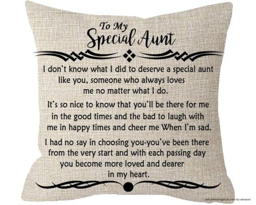 ITFRO Special Aunt Gift from Niece Nephew Mother's Day Birthday Blessed Cotton Linen. bless your heart pillow