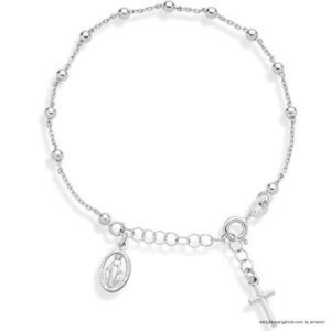 blessing bracelet Miabella 925 Sterling Silver Italian Rosary Cross Bead Charm Link Chain